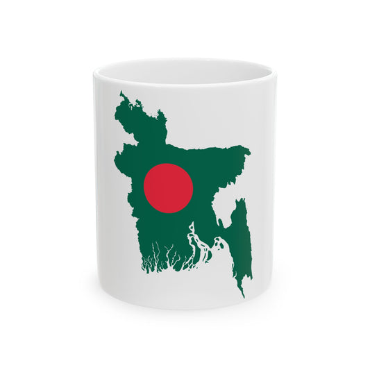 Bangladesh Map Flag (Bangladesh) White Coffee Mug-11oz-Go Mug Yourself