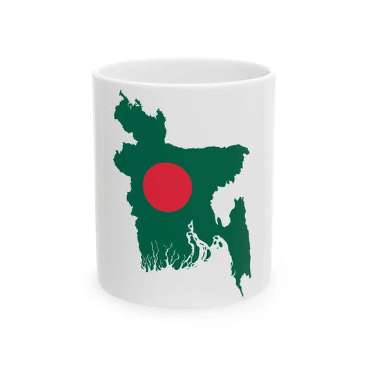 Bangladesh Map Flag (Bangladesh) White Coffee Mug 11oz - Go Mug Yourself