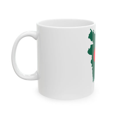 Bangladesh Map Flag (Bangladesh) White Coffee Mug-Go Mug Yourself