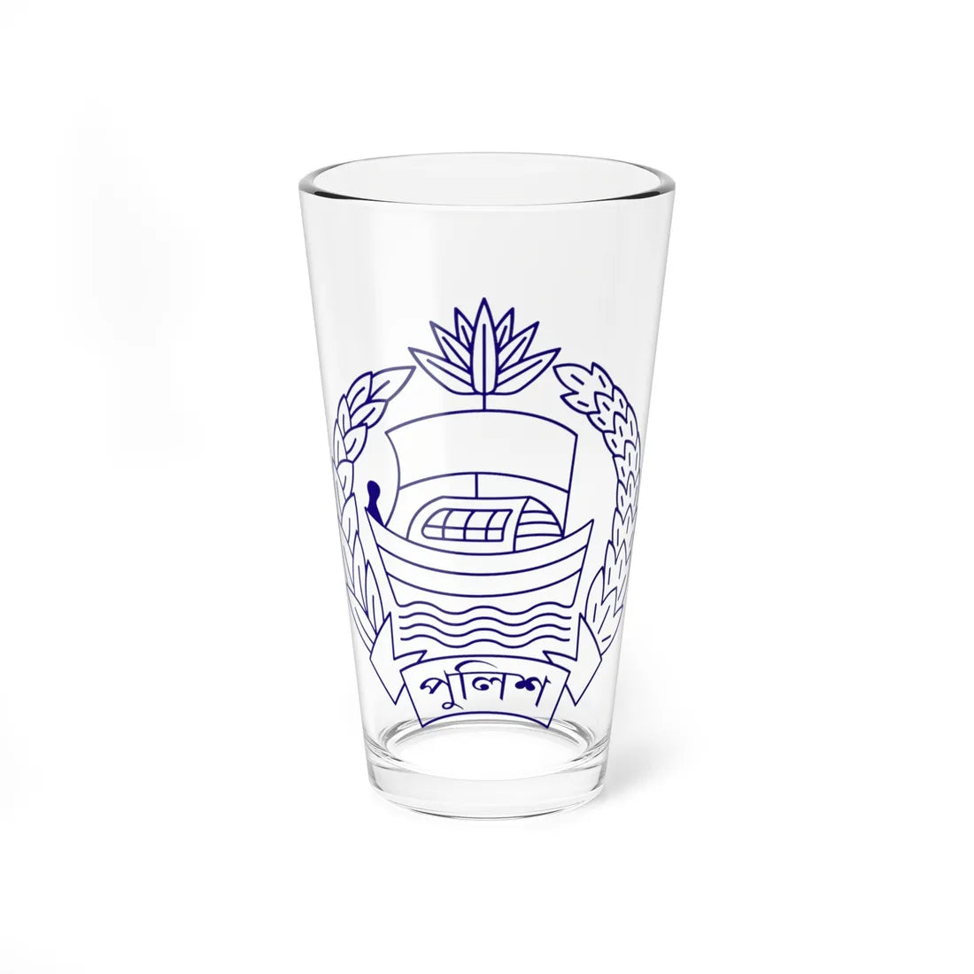 Bangladesh Police Emblem 1972-2003 2009-2025 (Bangladesh) (Coat of Arms) Pint Glass 16oz 16oz - Go Mug Yourself
