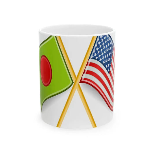 Bangladeshi and U.S. flags (Bangladesh) White Coffee Mug 11oz - Go Mug Yourself