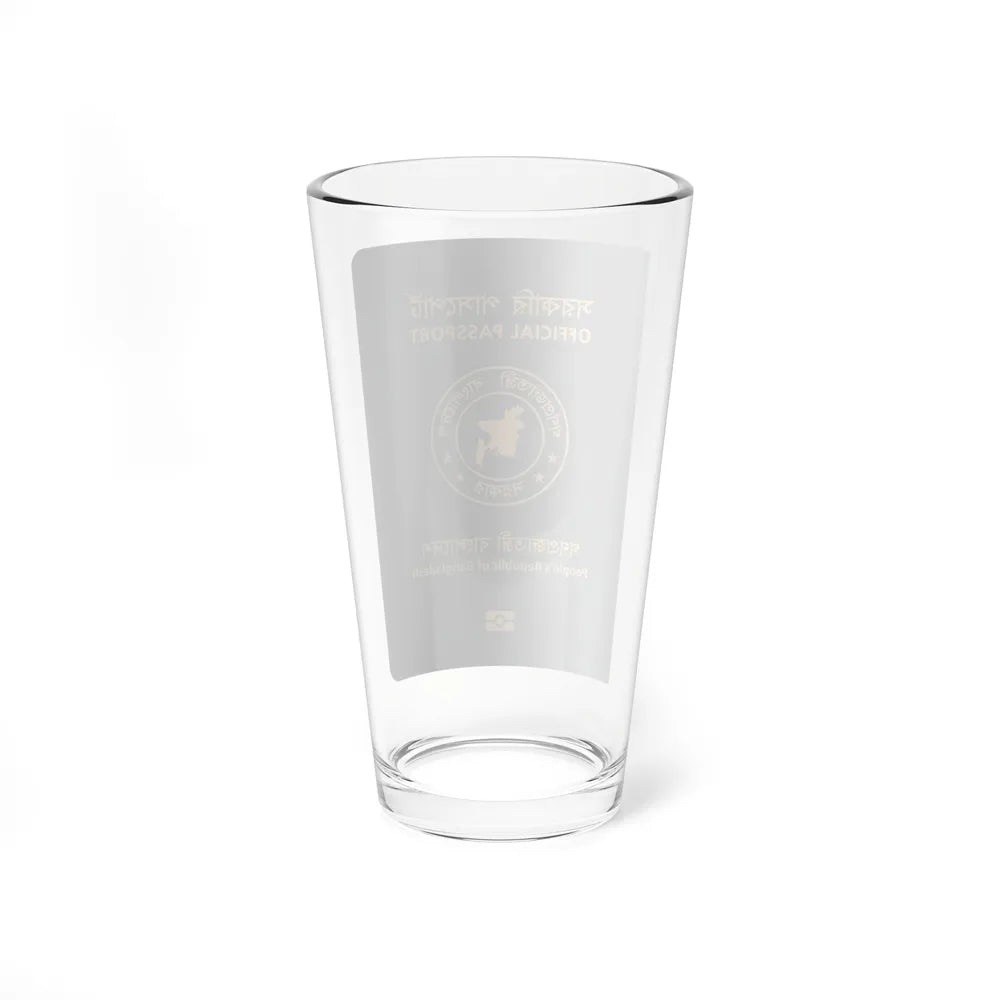 Bangladeshi Official Passport - Pint Glass 16oz-Go Mug Yourself