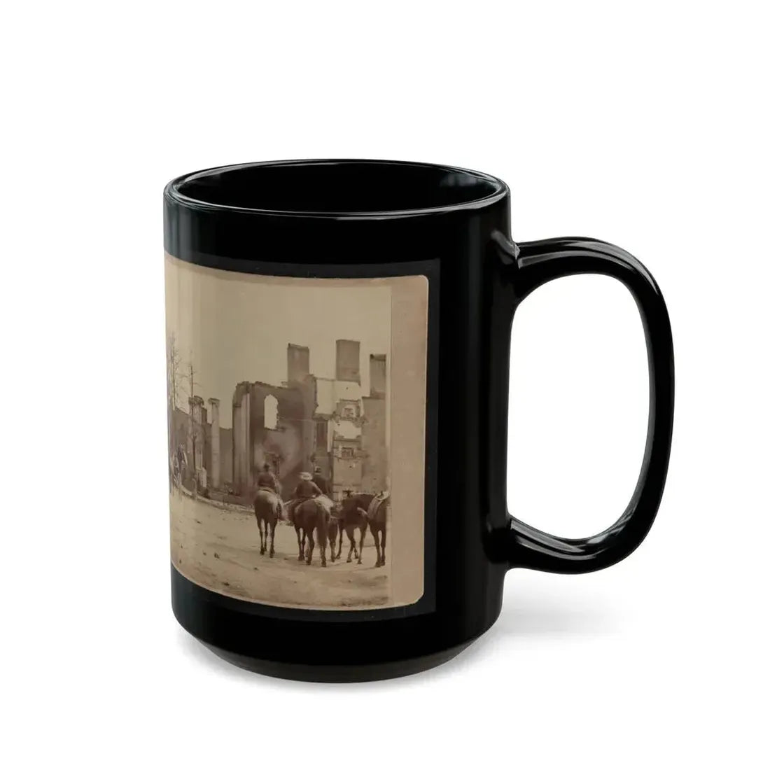 Bank Of Chambersburg & Franklin House, Chambersburg, Franklin Co., Pa., Destroyed By The Rebels Under Mccausland, July 30th, 1864 (U.S. Civil War) Black Coffee Mug - Go Mug Yourself
