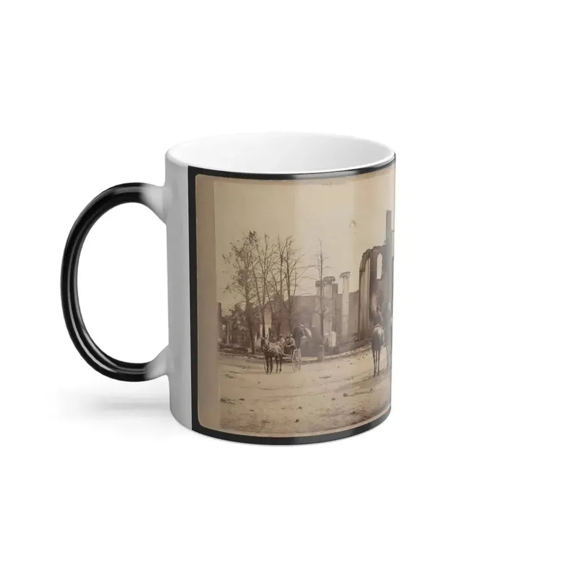 Bank of Chambersburg & Franklin House, Chambersburg, Franklin Co., Pa., Destroyed by the Rebels Under Mccausland, July 30Th, 1864 (U.S. Civil War) Color Changing Coffee Mug 11oz - Go Mug Yourself