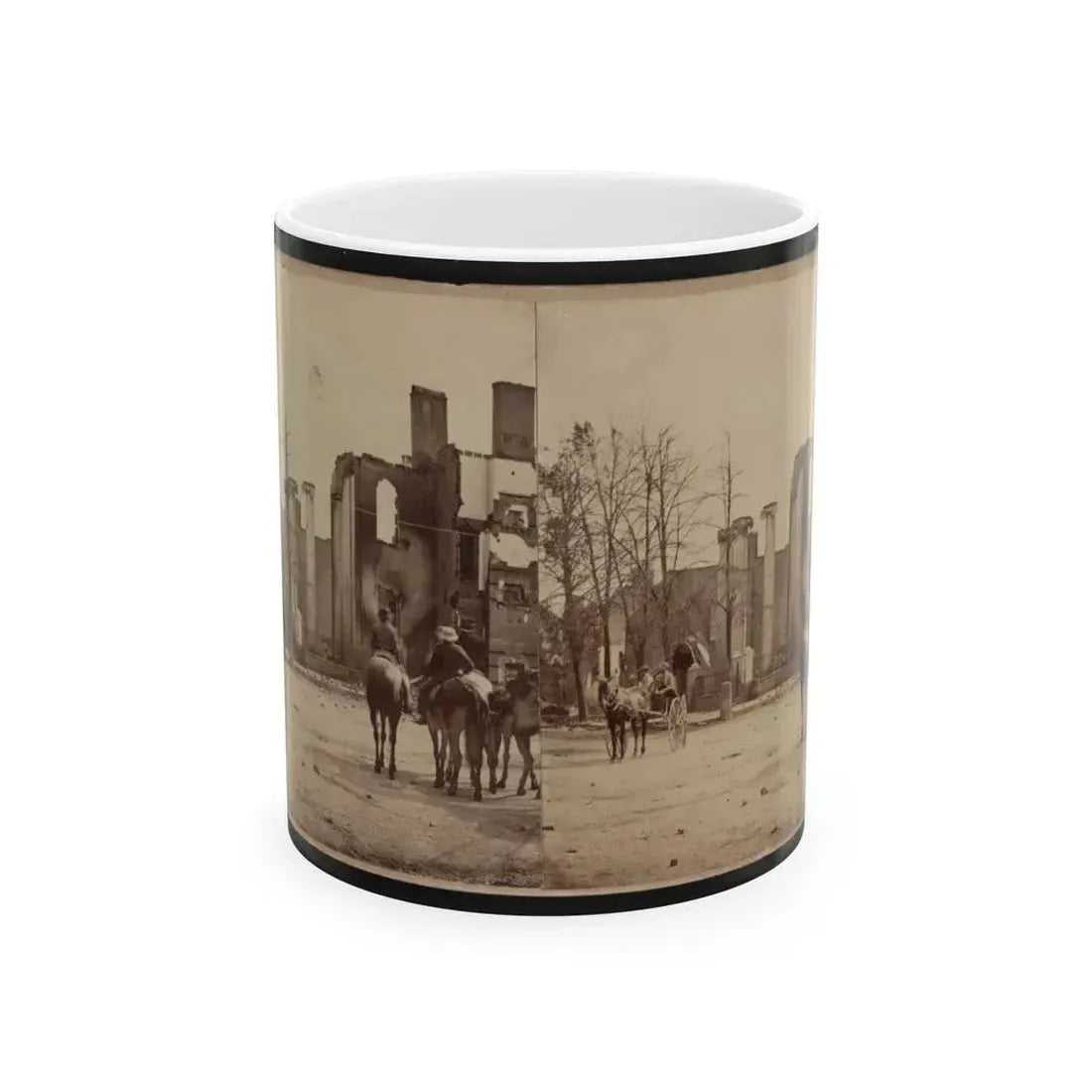 Bank Of Chambersburg & Franklin House, Chambersburg, Franklin Co., Pa., Destroyed By The Rebels Under Mccausland, July 30th, 1864 (U.S. Civil War) White Coffee Mug 11oz - Go Mug Yourself