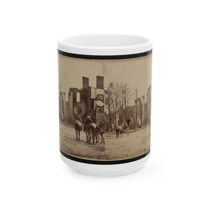 Bank Of Chambersburg & Franklin House, Chambersburg, Franklin Co., Pa., Destroyed By The Rebels Under Mccausland, July 30th, 1864 (U.S. Civil War) White Coffee Mug 15oz - Go Mug Yourself