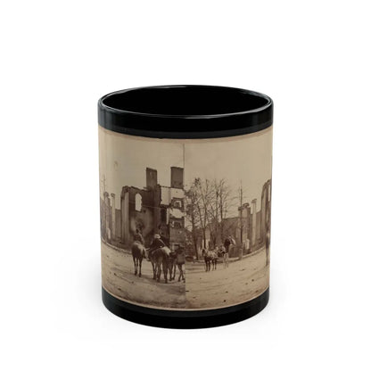 Bank Of Chambersburg & Franklin House, Chambersburg, Franklin Co., Pa., Destroyed By The Rebels Under Mccausland, July 30th, 1864 (U.S. Civil War) Black Coffee Mug-11oz-Go Mug Yourself