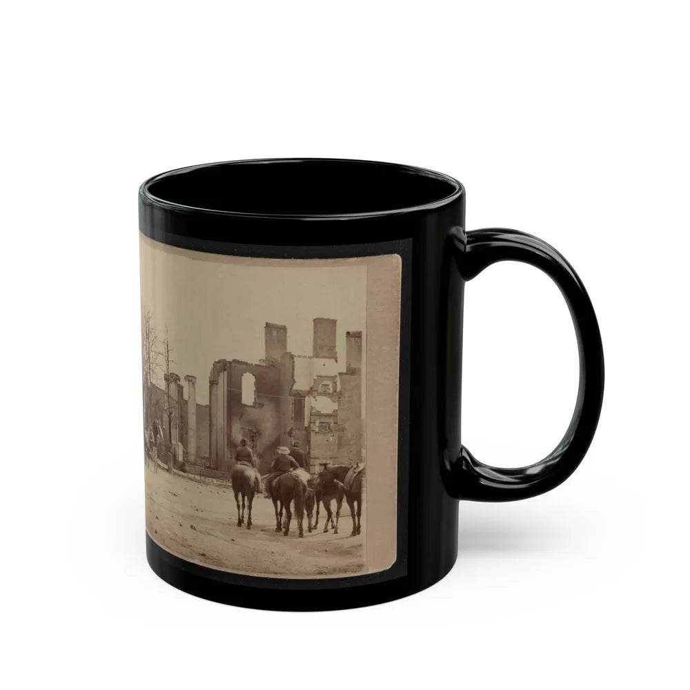 Bank Of Chambersburg & Franklin House, Chambersburg, Franklin Co., Pa., Destroyed By The Rebels Under Mccausland, July 30th, 1864 (U.S. Civil War) Black Coffee Mug-Go Mug Yourself