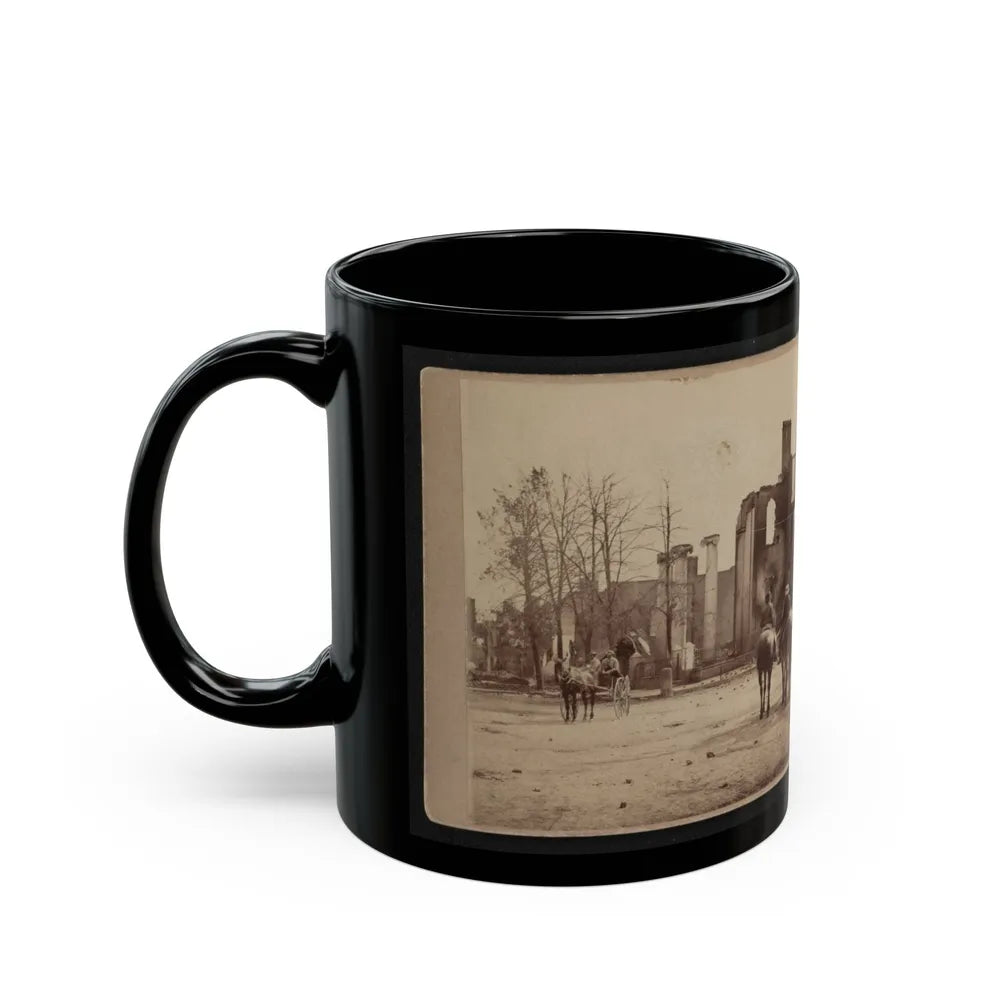 Bank Of Chambersburg & Franklin House, Chambersburg, Franklin Co., Pa., Destroyed By The Rebels Under Mccausland, July 30th, 1864 (U.S. Civil War) Black Coffee Mug-Go Mug Yourself