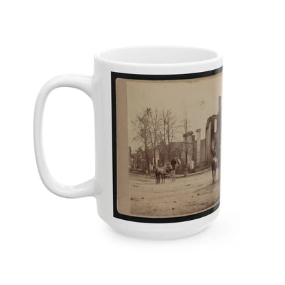 Bank Of Chambersburg & Franklin House, Chambersburg, Franklin Co., Pa., Destroyed By The Rebels Under Mccausland, July 30th, 1864 (U.S. Civil War) White Coffee Mug-Go Mug Yourself