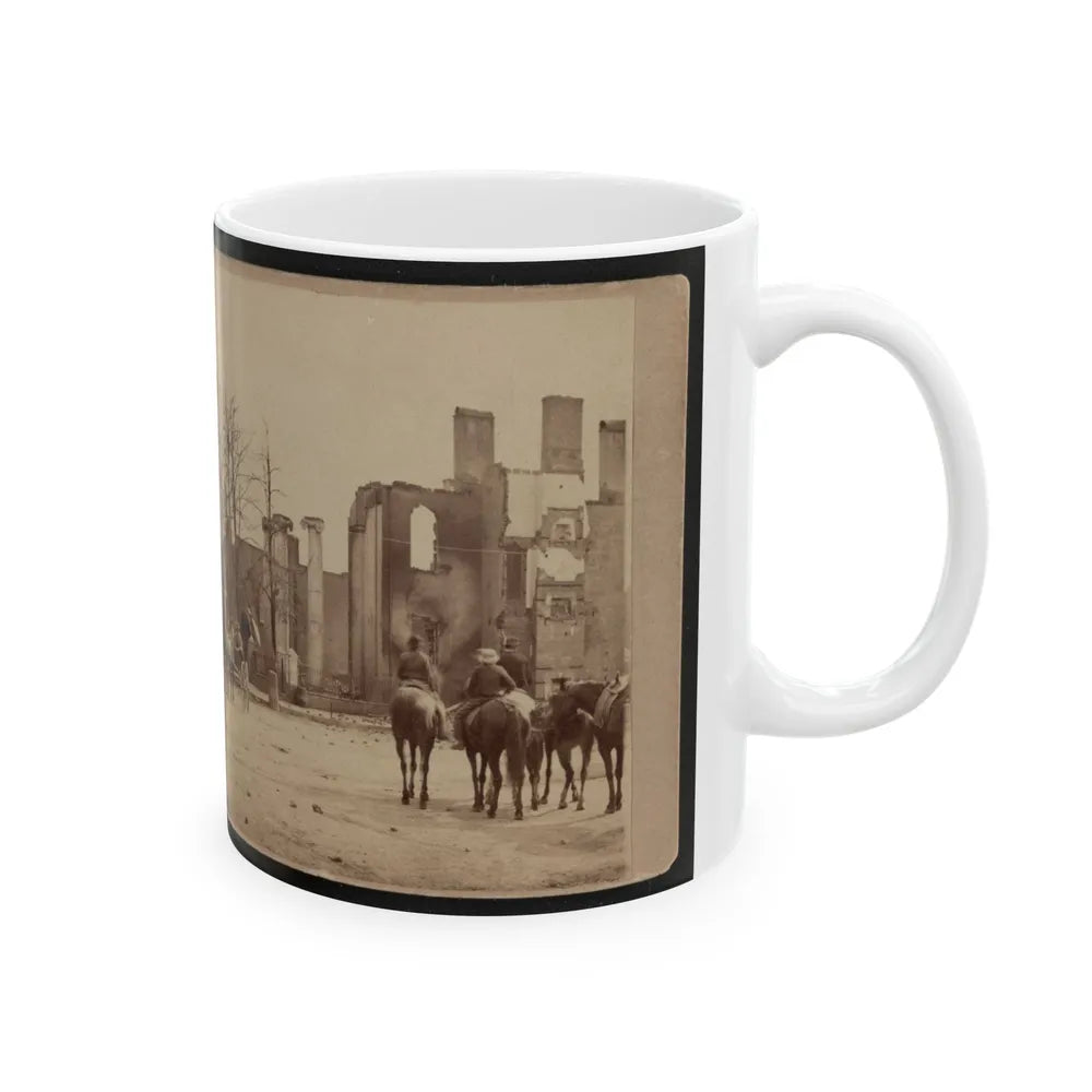 Bank Of Chambersburg & Franklin House, Chambersburg, Franklin Co., Pa., Destroyed By The Rebels Under Mccausland, July 30th, 1864 (U.S. Civil War) White Coffee Mug-Go Mug Yourself