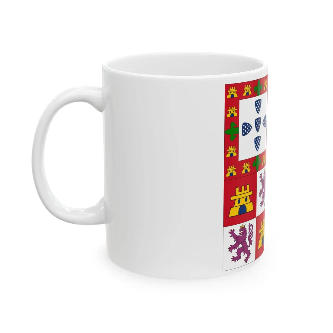 Banner of Arms of Afonso V of Portugal (Portugal) White Coffee Mug - Go Mug Yourself