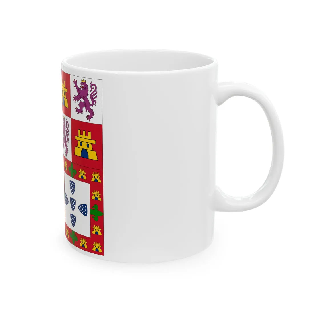 Banner of Arms of Afonso V of Portugal (Portugal) White Coffee Mug - Go Mug Yourself