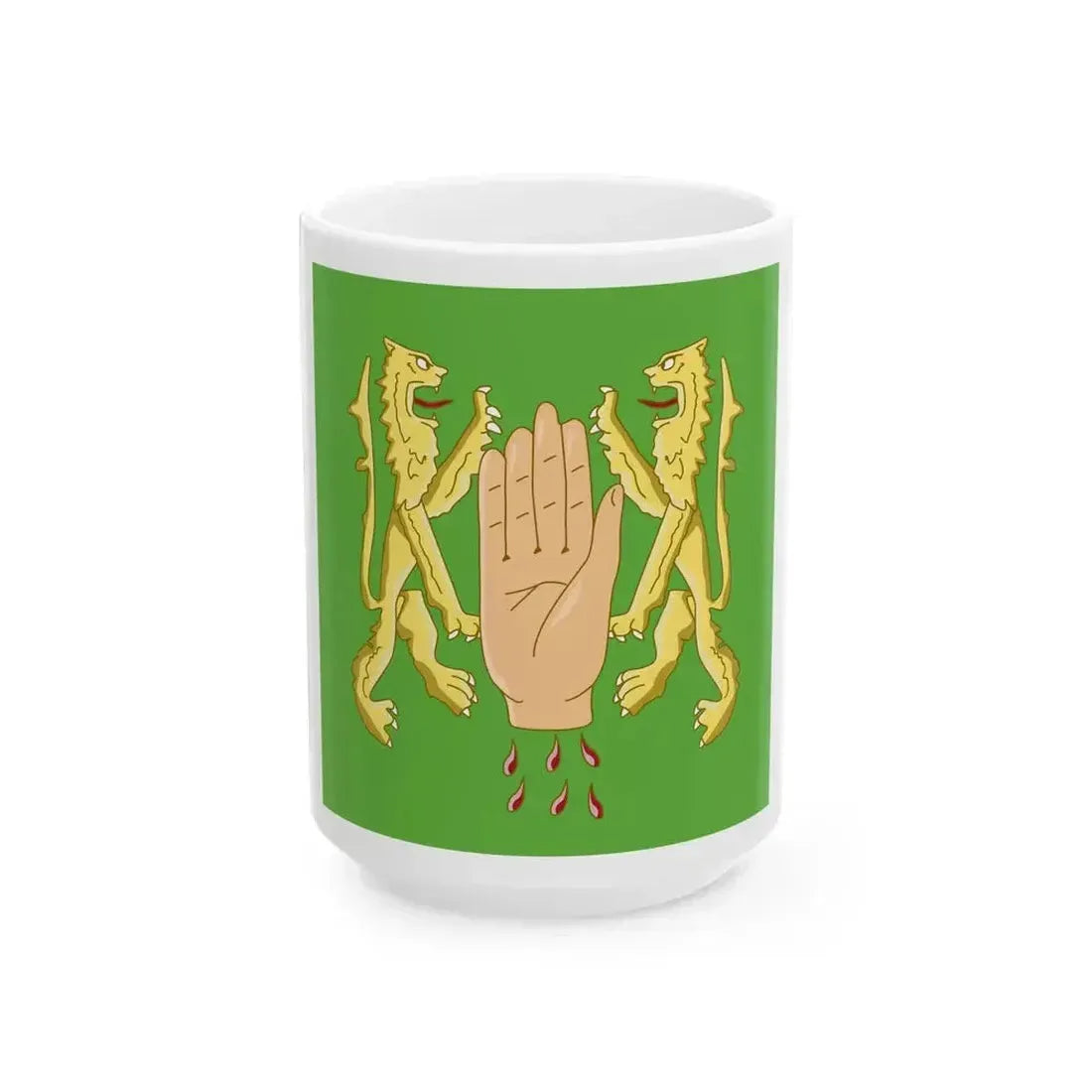 Banner of arms of OReilly (Ireland) White Coffee Mug 15oz - Go Mug Yourself