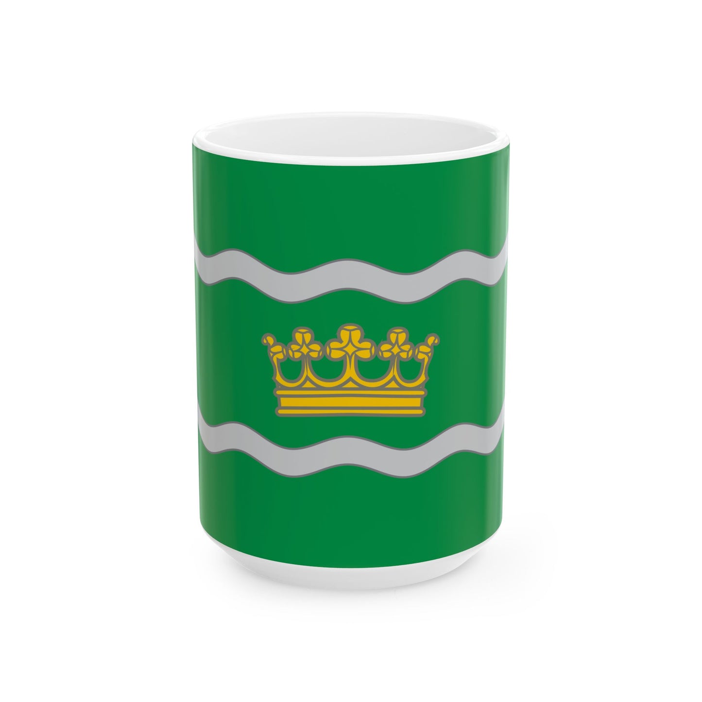 Banner of arms of the 16th District of Budapest 3-2 aspect ratio (Hungary) White Coffee Mug-15oz-Go Mug Yourself