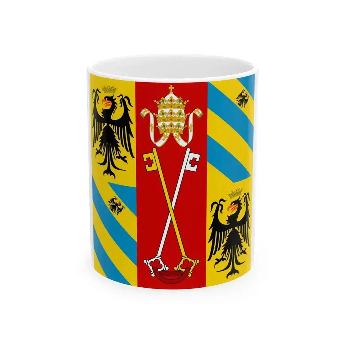 Banner of Arms of the Duchy of Urbino (Italy) White Coffee Mug 11oz - Go Mug Yourself