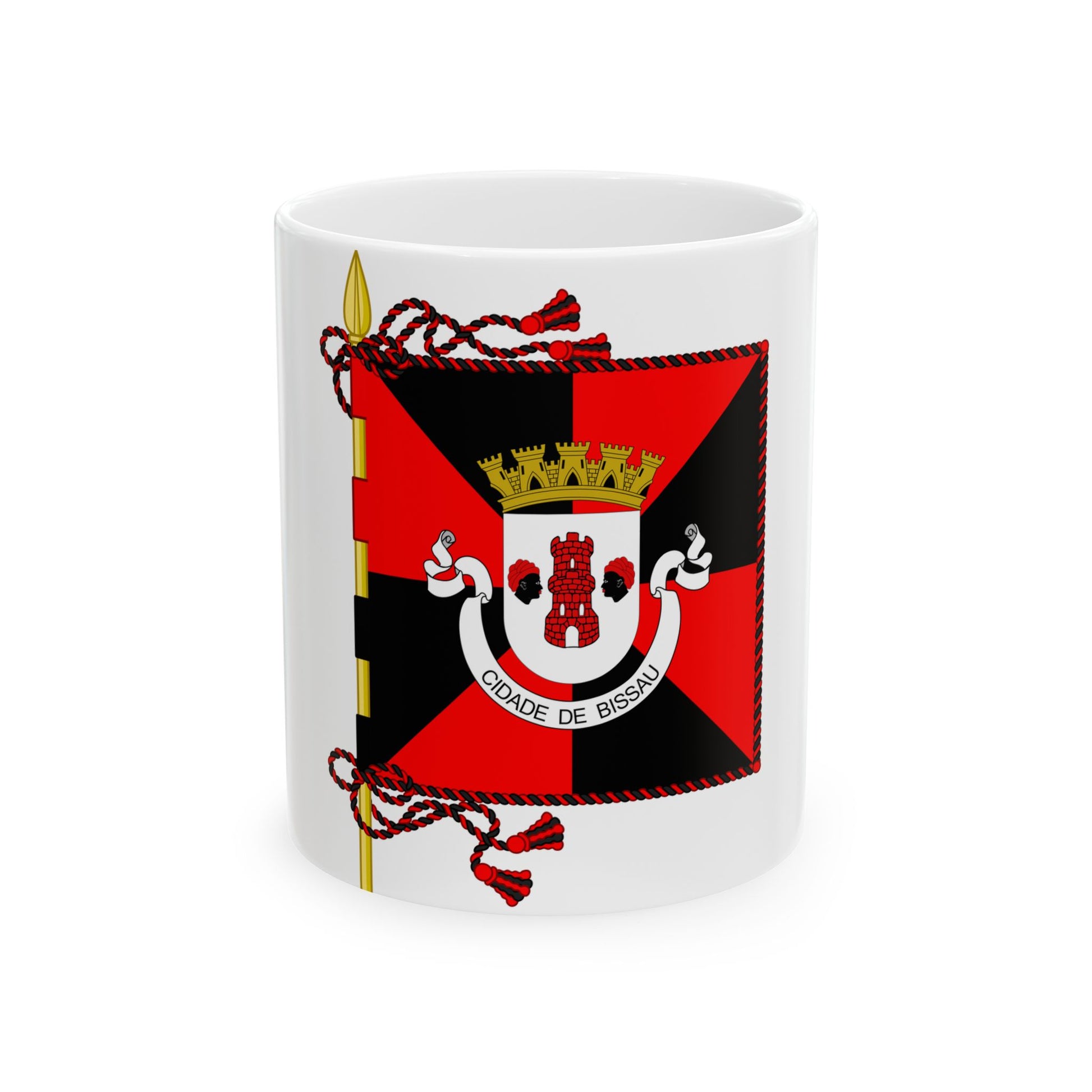 Banner of Bissau 1947-1974 (Guinea) White Coffee Mug-11oz-Go Mug Yourself