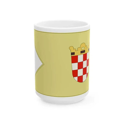 Banner of Croatia at Ferdinand IIs coronation 1618 (Croatia) White Coffee Mug 15oz - Go Mug Yourself