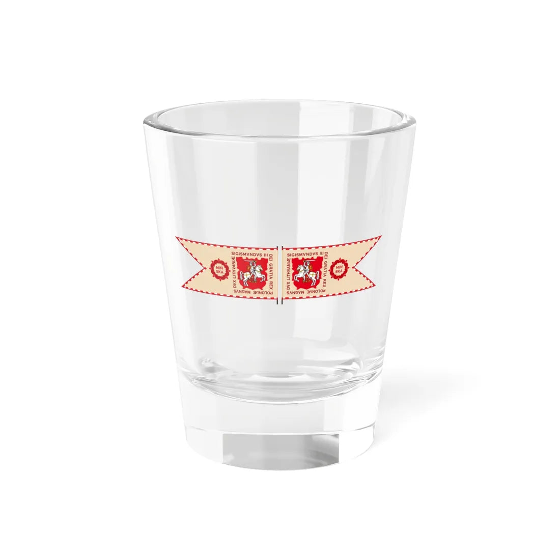 Banner of Minsk Voivodeship 1609-1618 (Belarus) (Coat of Arms) Shot Glass 1.5oz 1.5oz - Go Mug Yourself