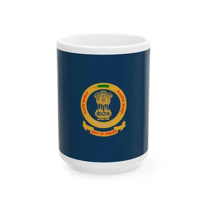 Banner of Punjab India (India) White Coffee Mug 15oz - Go Mug Yourself