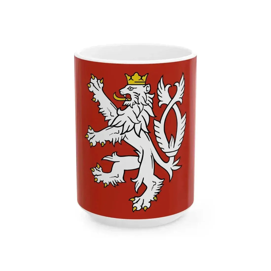 Banner of the Bohemian Coat of Arms (Czech Republic) White Coffee Mug 15oz - Go Mug Yourself
