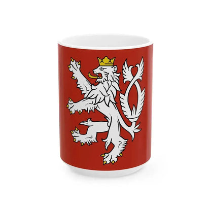 Banner of the Bohemian Coat of Arms (Czech Republic) White Coffee Mug 15oz - Go Mug Yourself
