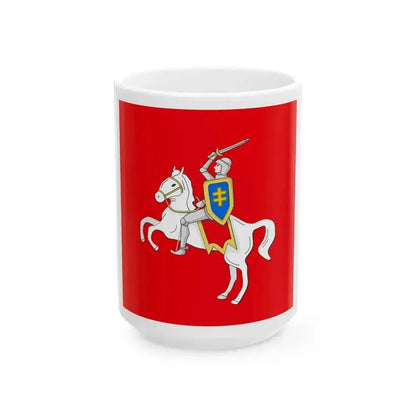 Banner of the Lithuanian Provisional Governing Commission (Lithuania) White Coffee Mug 15oz - Go Mug Yourself