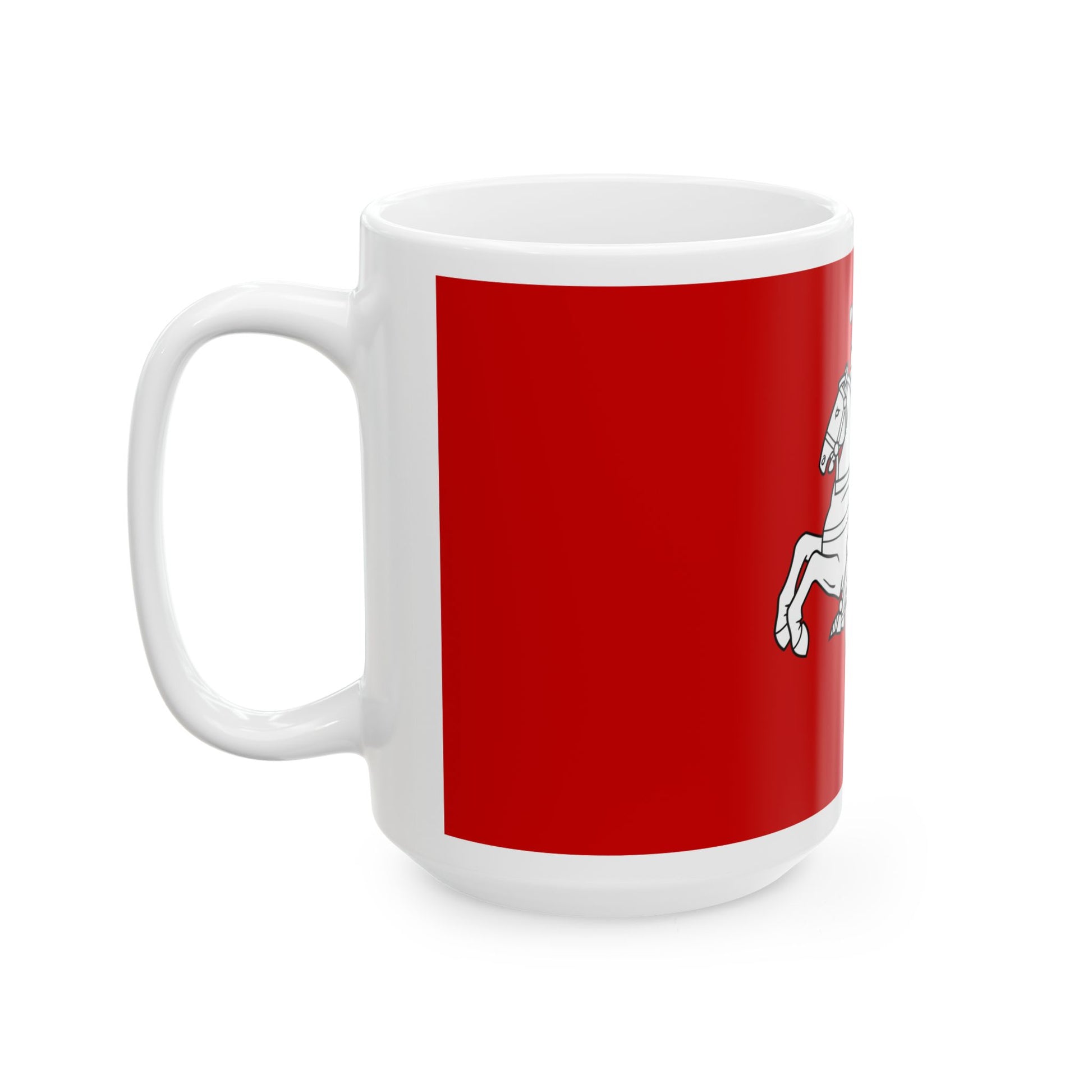 Banner of the Pahonia coat of arms of Belarus (Belarus) White Coffee Mug-Go Mug Yourself