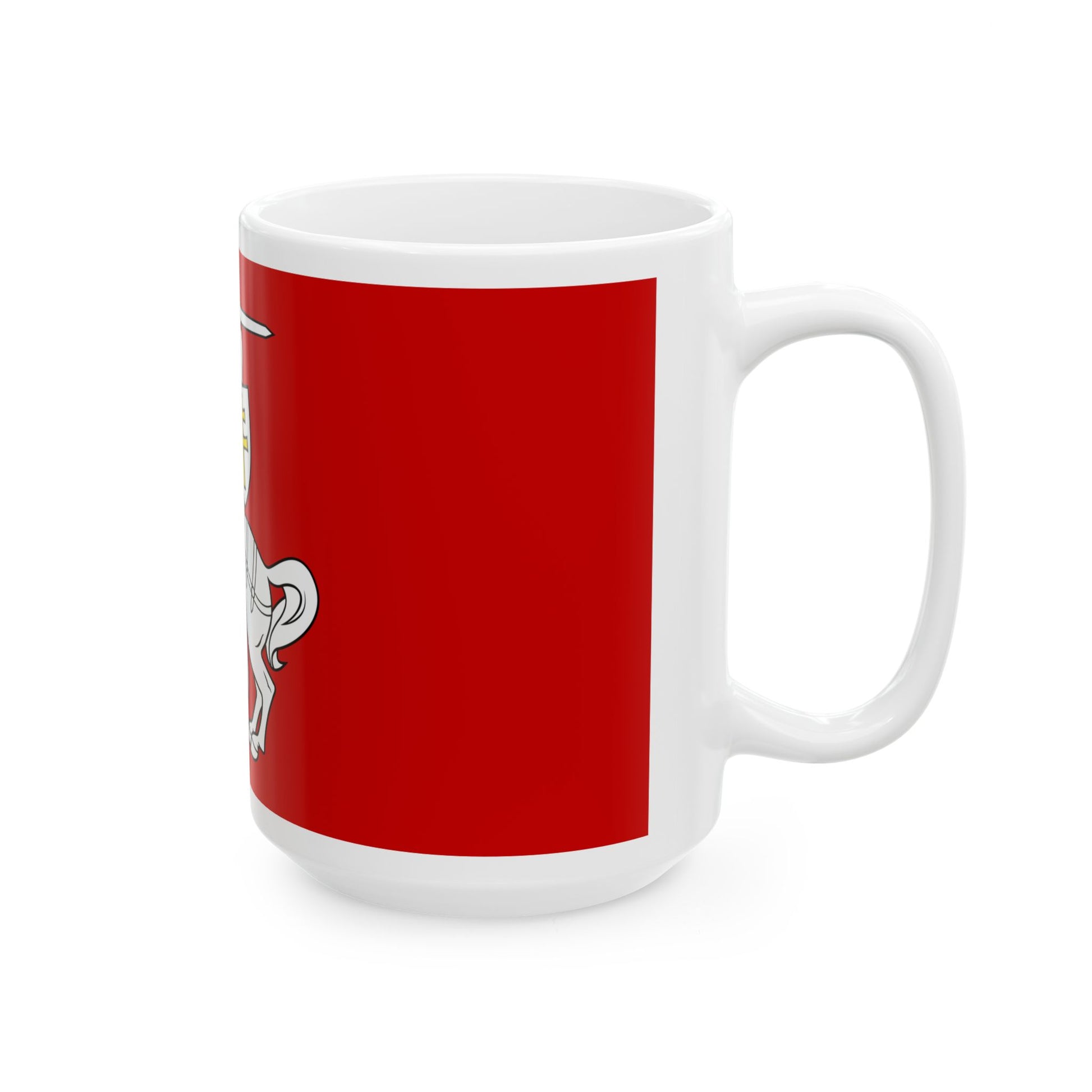 Banner of the Pahonia coat of arms of Belarus (Belarus) White Coffee Mug-Go Mug Yourself