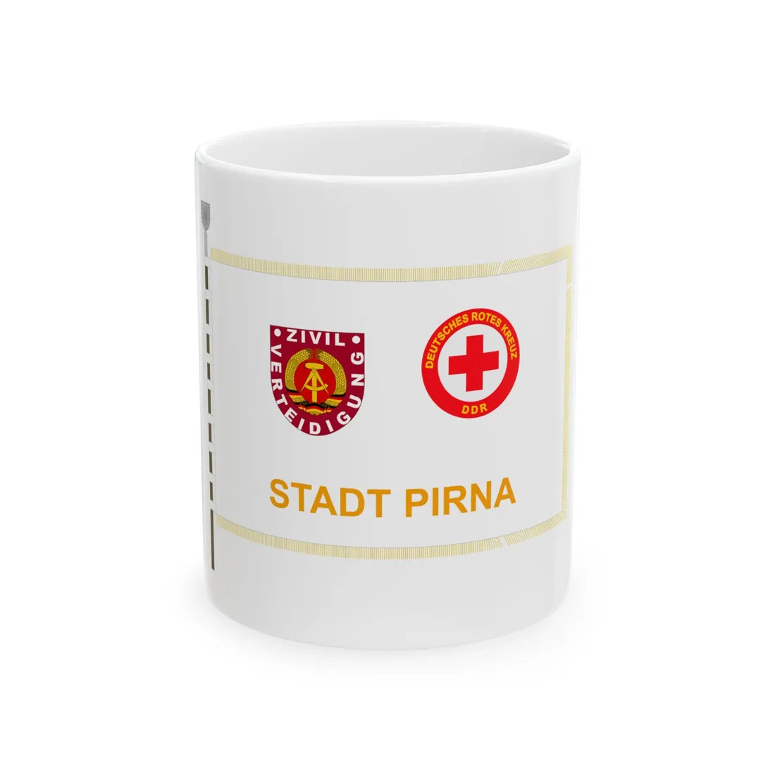 Banner Zivilverteidigung Pirna DDR (Germany) White Coffee Mug 11oz - Go Mug Yourself