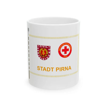 Banner Zivilverteidigung Pirna DDR (Germany) White Coffee Mug 11oz - Go Mug Yourself
