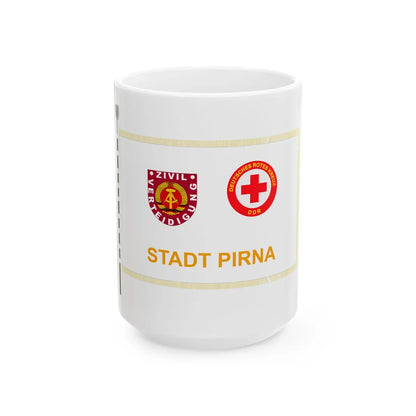 Banner Zivilverteidigung Pirna DDR (Germany) White Coffee Mug 15oz - Go Mug Yourself