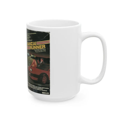 BANZAI RUNNER (VHS COVER) - White Coffee Mug-Go Mug Yourself