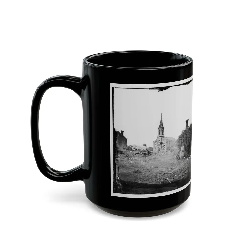 Baptist Church, Fredericksburg, Virginia, From The Backyard Of The Sanitary Commission Depot (U.S. Civil War) Black Coffee Mug-Go Mug Yourself