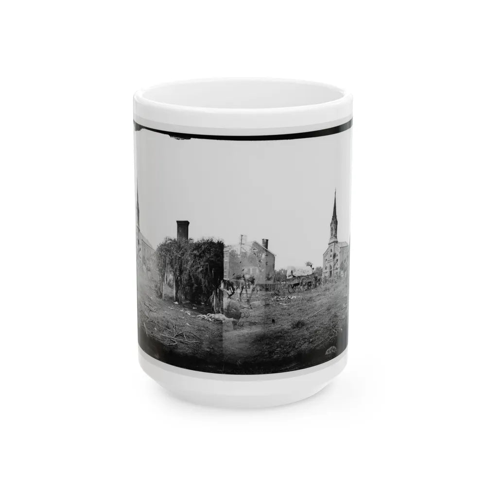 Baptist Church, Fredericksburg, Virginia, From The Backyard Of The Sanitary Commission Depot (U.S. Civil War) White Coffee Mug-15oz-Go Mug Yourself