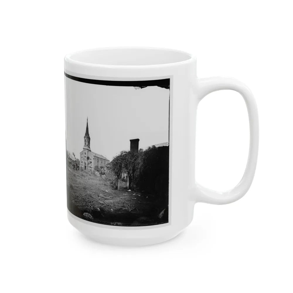 Baptist Church, Fredericksburg, Virginia, From The Backyard Of The Sanitary Commission Depot (U.S. Civil War) White Coffee Mug-Go Mug Yourself