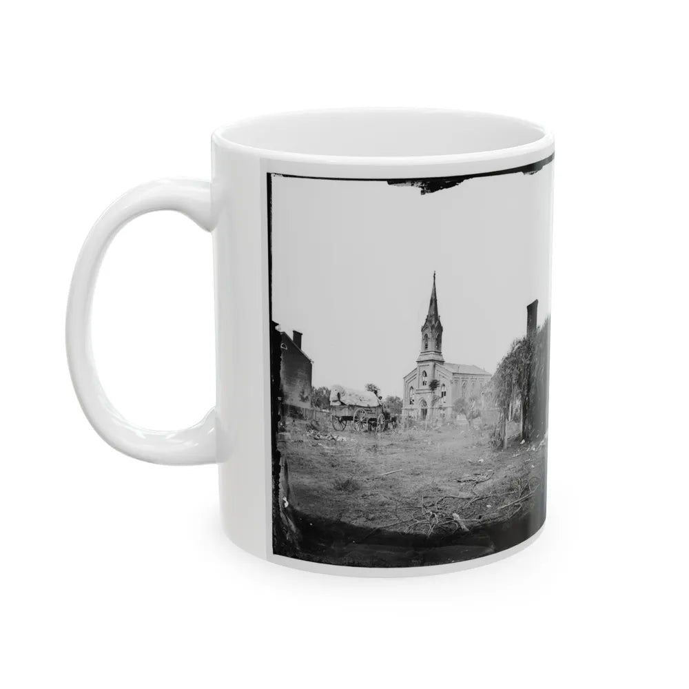 Baptist Church, Fredericksburg, Virginia, From The Backyard Of The Sanitary Commission Depot (U.S. Civil War) White Coffee Mug-Go Mug Yourself