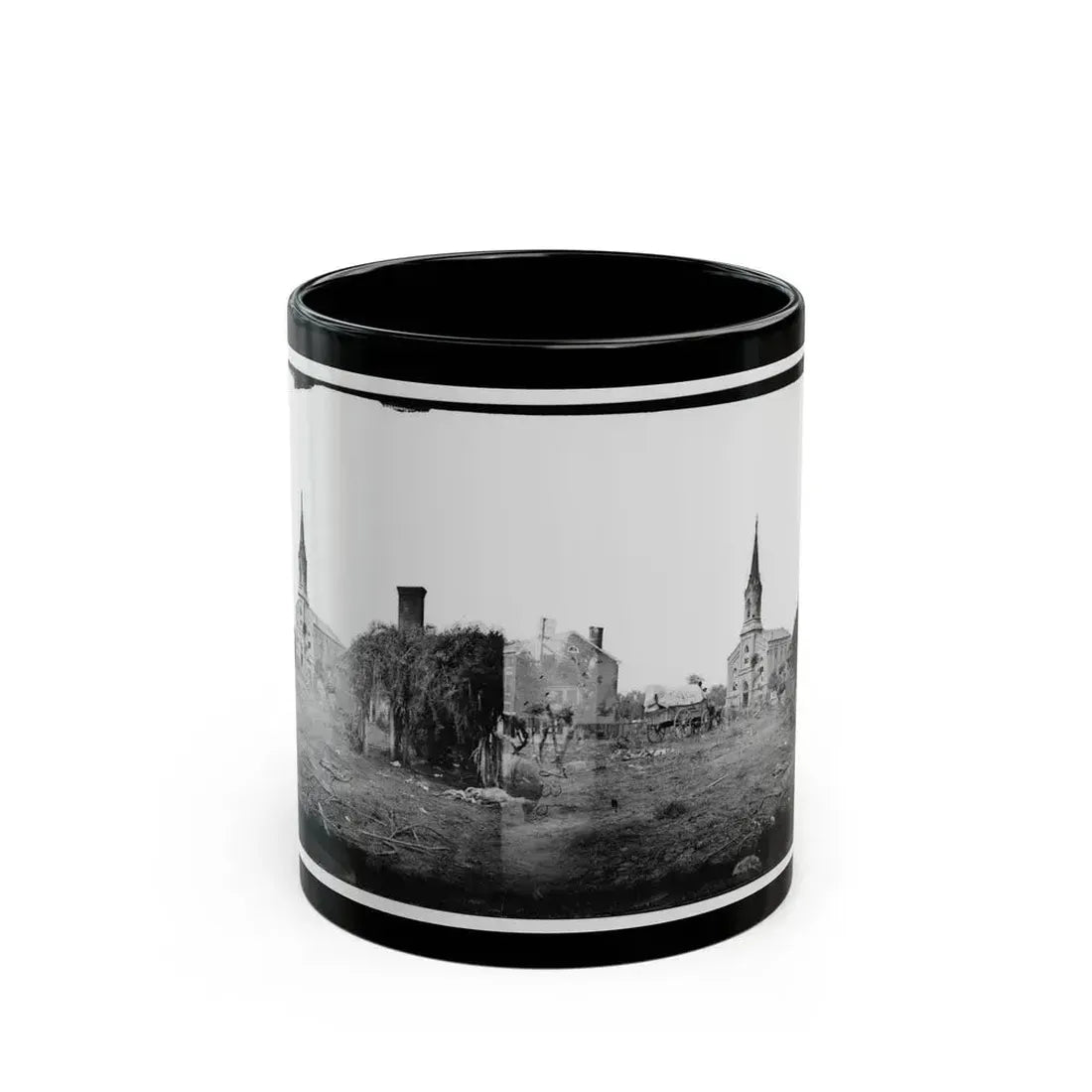 Baptist Church, Fredericksburg, Virginia, From The Backyard Of The Sanitary Commission Depot (U.S. Civil War) Black Coffee Mug 11oz - Go Mug Yourself
