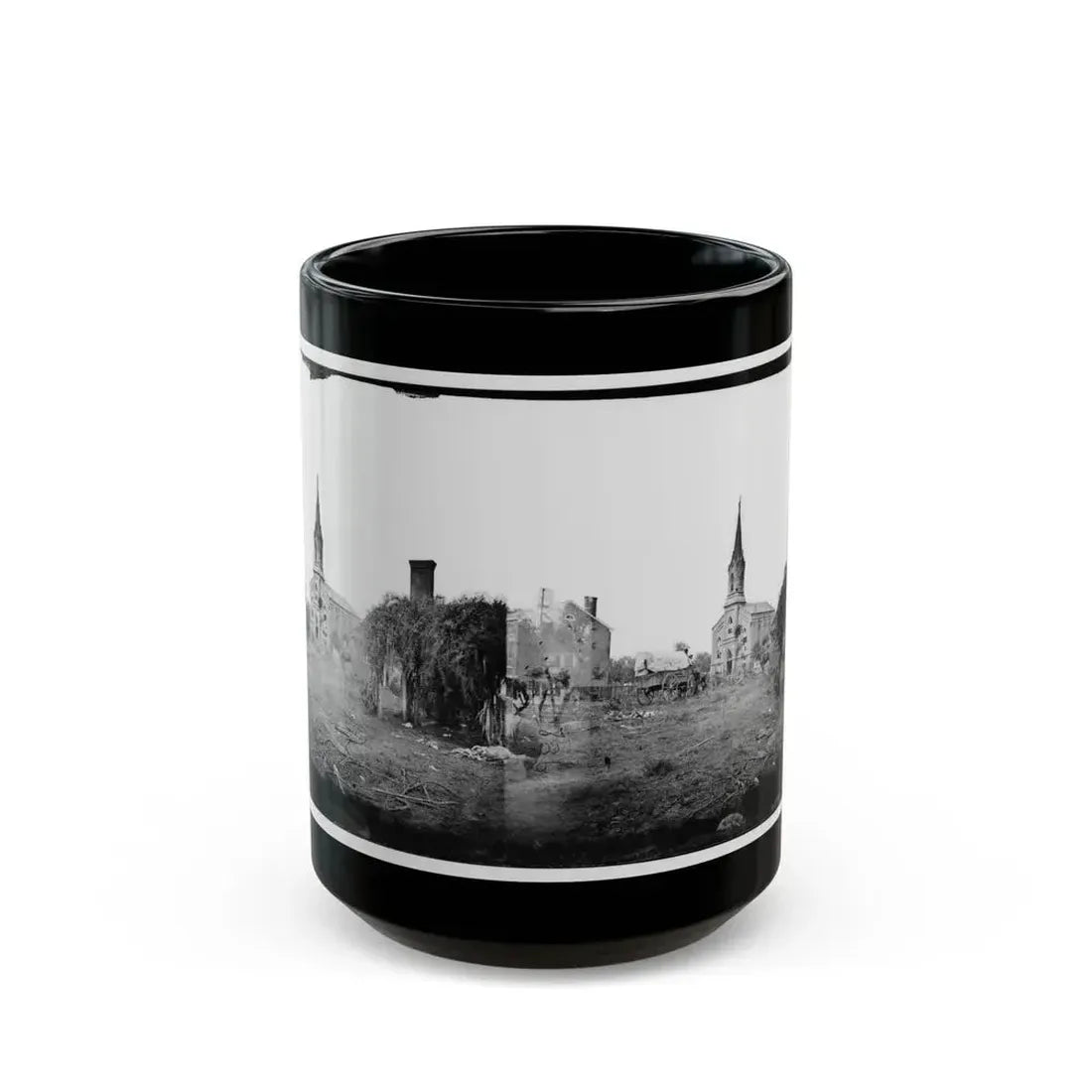 Baptist Church, Fredericksburg, Virginia, From The Backyard Of The Sanitary Commission Depot (U.S. Civil War) Black Coffee Mug 15oz - Go Mug Yourself