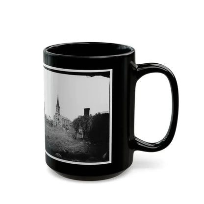 Baptist Church, Fredericksburg, Virginia, From The Backyard Of The Sanitary Commission Depot (U.S. Civil War) Black Coffee Mug - Go Mug Yourself