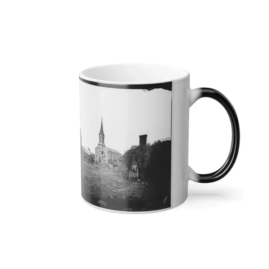 Baptist Church, Fredericksburg, Virginia, From the Backyard of the Sanitary Commission Depot (U.S. Civil War) Color Changing Coffee Mug 11oz - Go Mug Yourself