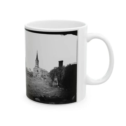 Baptist Church, Fredericksburg, Virginia, From The Backyard Of The Sanitary Commission Depot (U.S. Civil War) White Coffee Mug - Go Mug Yourself