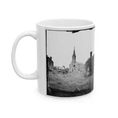 Baptist Church, Fredericksburg, Virginia, From The Backyard Of The Sanitary Commission Depot (U.S. Civil War) White Coffee Mug - Go Mug Yourself