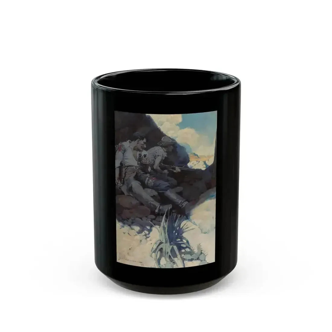 Bar-20 Yarns, The Outing Magazine interior illustration, April 1906 - Black Coffee Mug 15oz - Go Mug Yourself