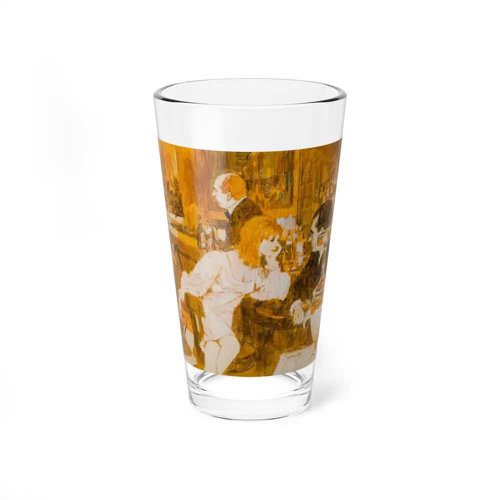 Bar Scene with Couple (Magazine Illustration) Pint Glass 16oz-16oz-Go Mug Yourself