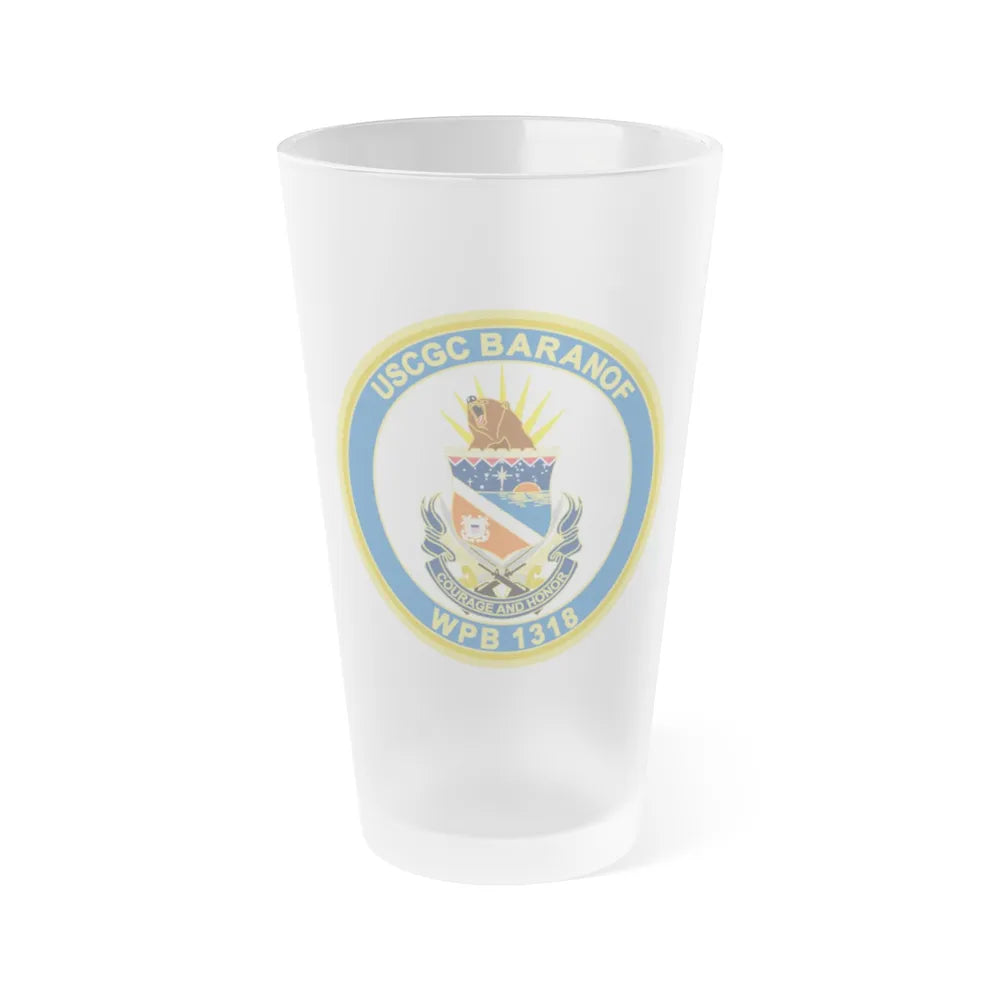 Baranof WPB 1318 (U.S. Coast Guard) Frosted Pint Glass 16oz-Go Mug Yourself