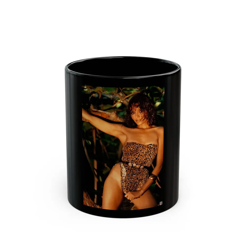 Barbara Carrera #03 (Vintage Female Icon) Black Coffee Mug-11oz-Go Mug Yourself