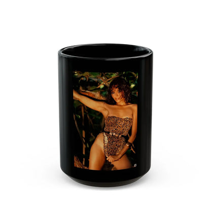 Barbara Carrera #03 (Vintage Female Icon) Black Coffee Mug-15oz-Go Mug Yourself