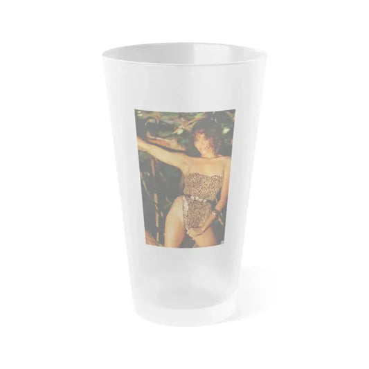 Barbara Carrera #03 (Vintage Female Icon) Frosted Pint Glass 16oz 16oz Frosted - Go Mug Yourself