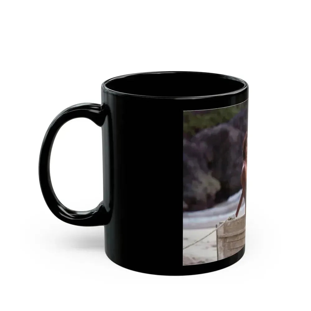 Barbara Carrera #100 (Vintage Female Icon) Black Coffee Mug - Go Mug Yourself